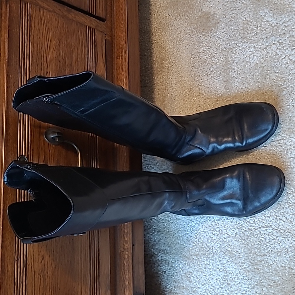 Anne Klein Black Riding Style Boot - Picture 2 of 4